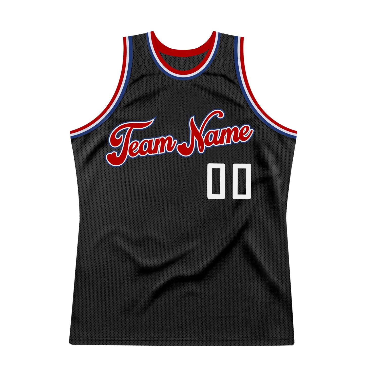 Custom Black White-Red Authentic Throwback Basketball Jersey - Sky-Custom