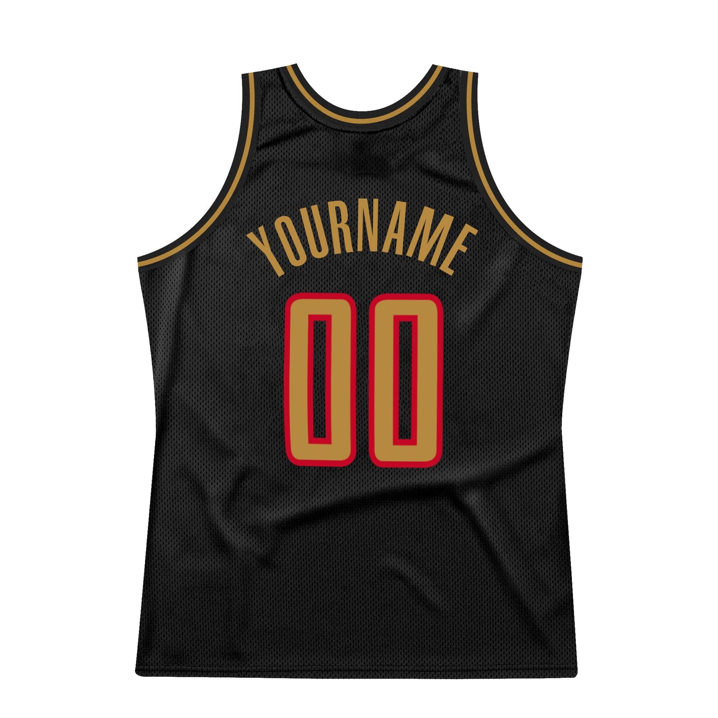 Custom Black Old Gold-Red Authentic Throwback Basketball Jersey - Sky-Custom