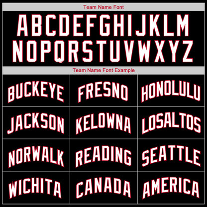 Custom Black White-Red Authentic Throwback Basketball Jersey - Sky-Custom
