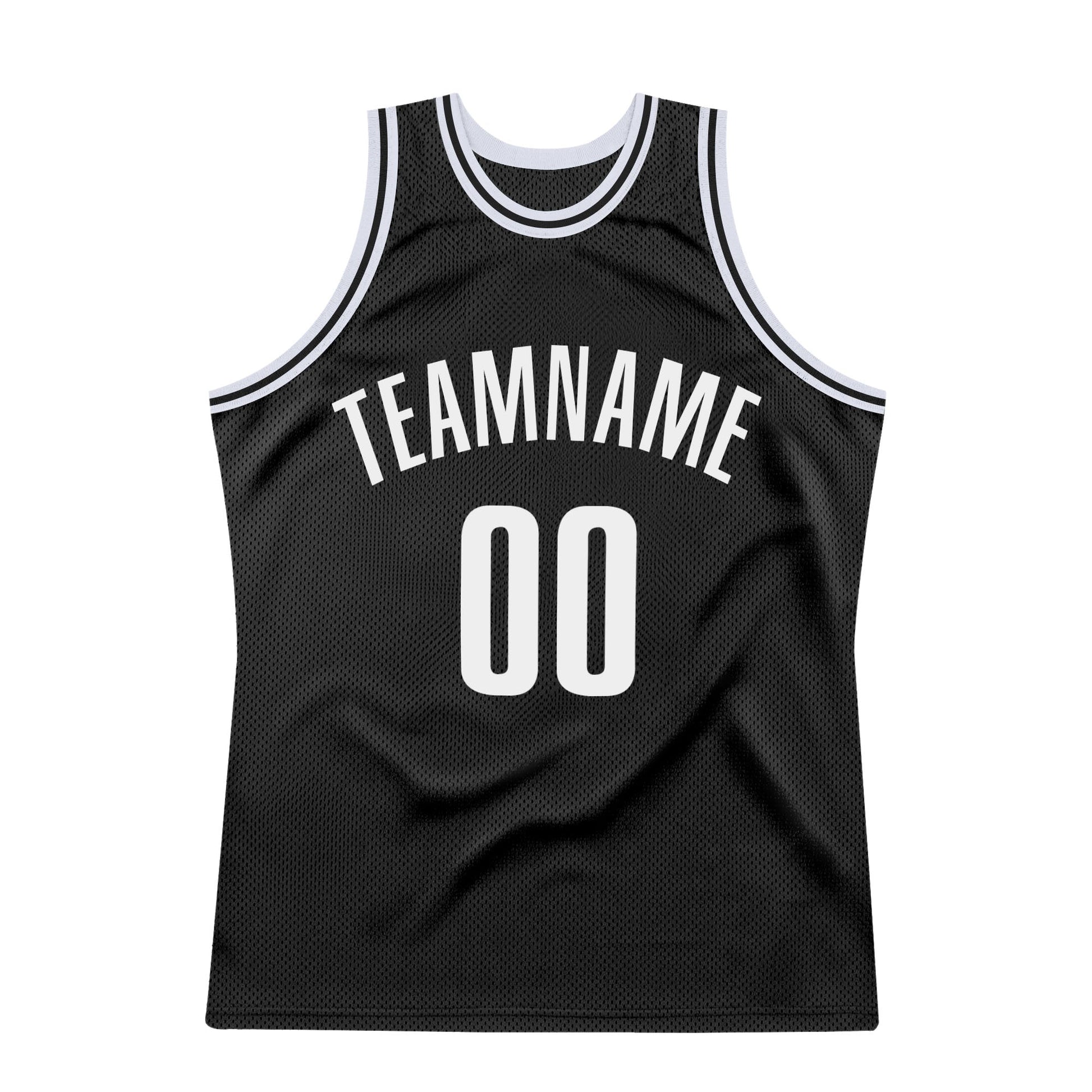 Custom Black White Authentic Throwback Basketball Jersey - Sky-Custom