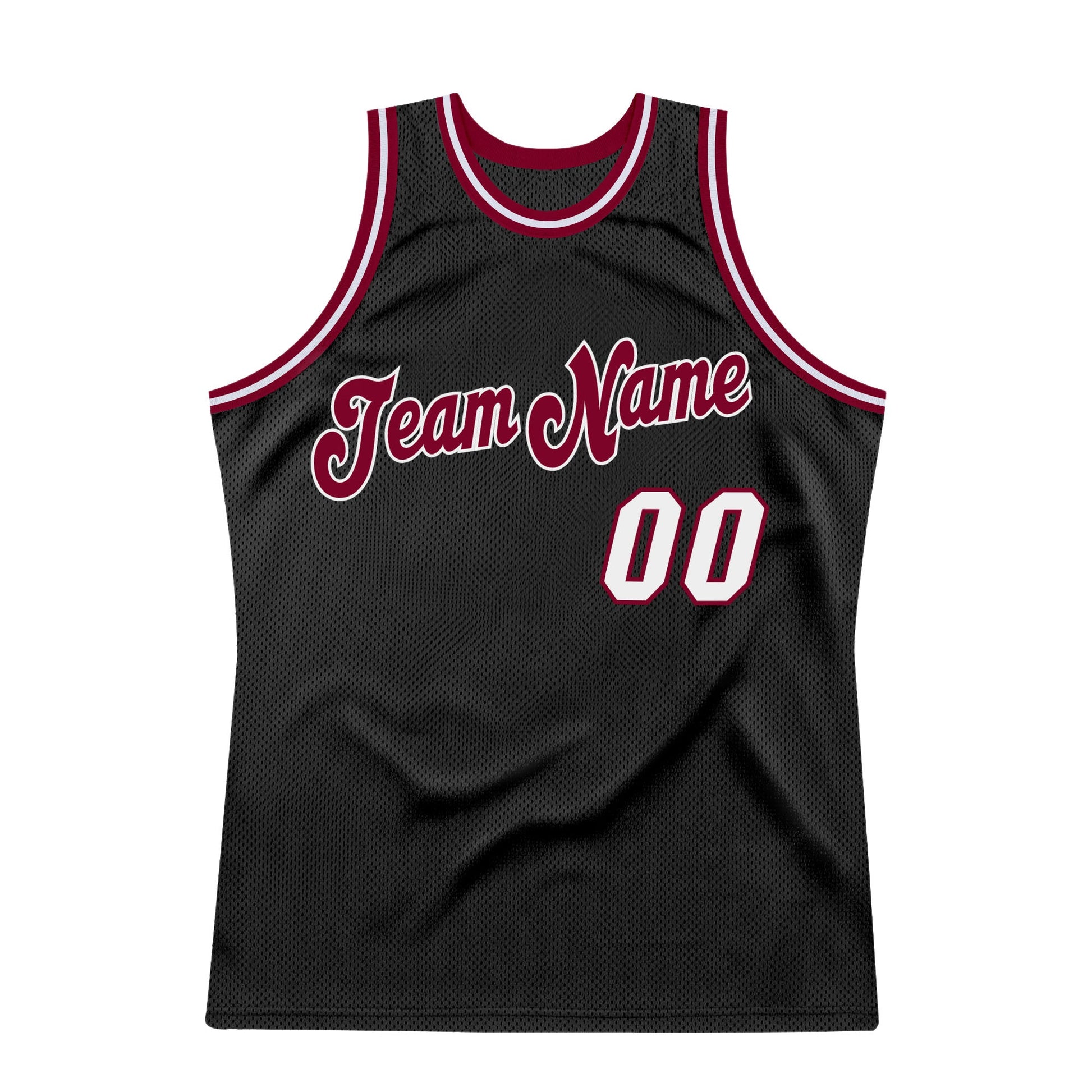 Custom Black White-Maroon Authentic Throwback Basketball Jersey - Sky-Custom