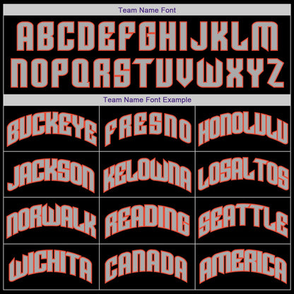 Custom Black Orange-Gray Authentic Throwback Basketball Jersey - Sky-Custom