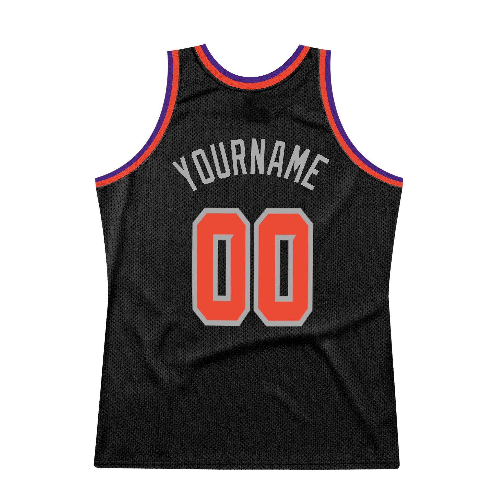 Custom Black Orange-Gray Authentic Throwback Basketball Jersey - Sky-Custom