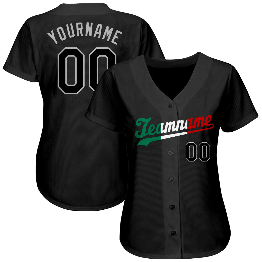 Custom Black Black-Kelly Green Authentic Split Fashion Baseball Jersey - Sky-Custom