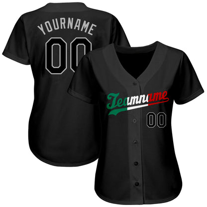 Custom Black Black-Kelly Green Authentic Split Fashion Baseball Jersey - Sky-Custom