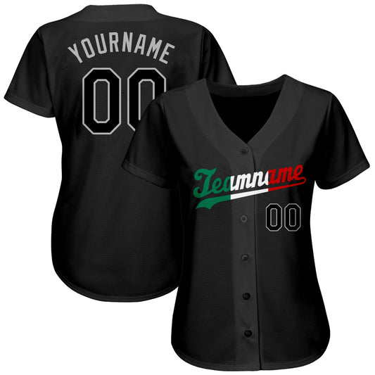 Custom Black Black-Kelly Green Authentic Split Fashion Baseball Jersey - Sky-Custom