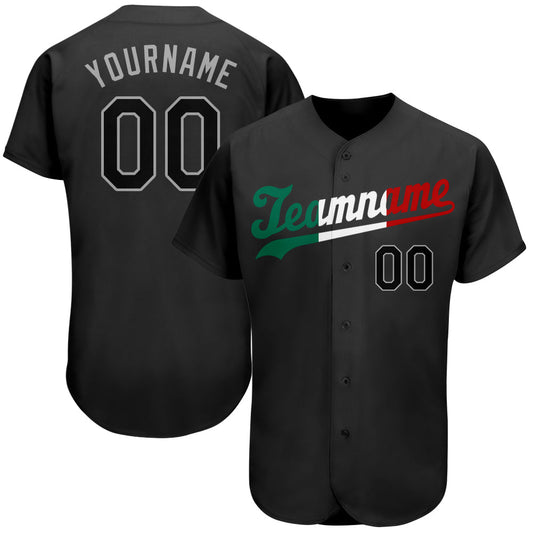 Custom Black Black-Kelly Green Authentic Split Fashion Baseball Jersey - Sky-Custom