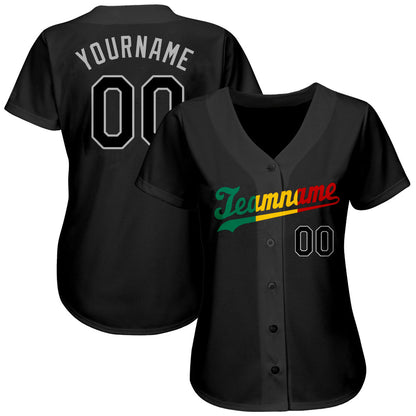 Custom Black Black-Red Authentic Split Fashion Baseball Jersey - Sky-Custom