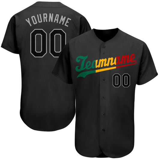 Custom Black Black-Red Authentic Split Fashion Baseball Jersey - Sky-Custom
