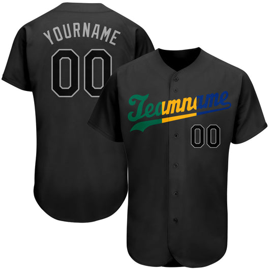 Custom Black Black-Royal Authentic Split Fashion Baseball Jersey - Sky-Custom