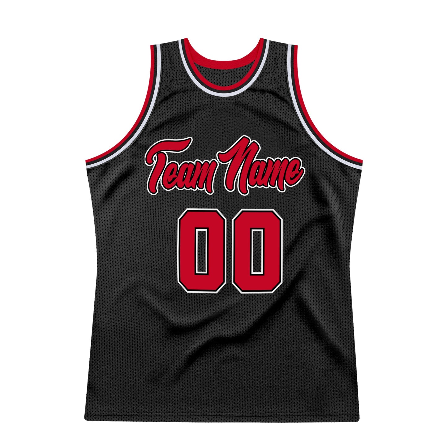 Custom Black Red-White Authentic Throwback Basketball Jersey - Sky-Custom