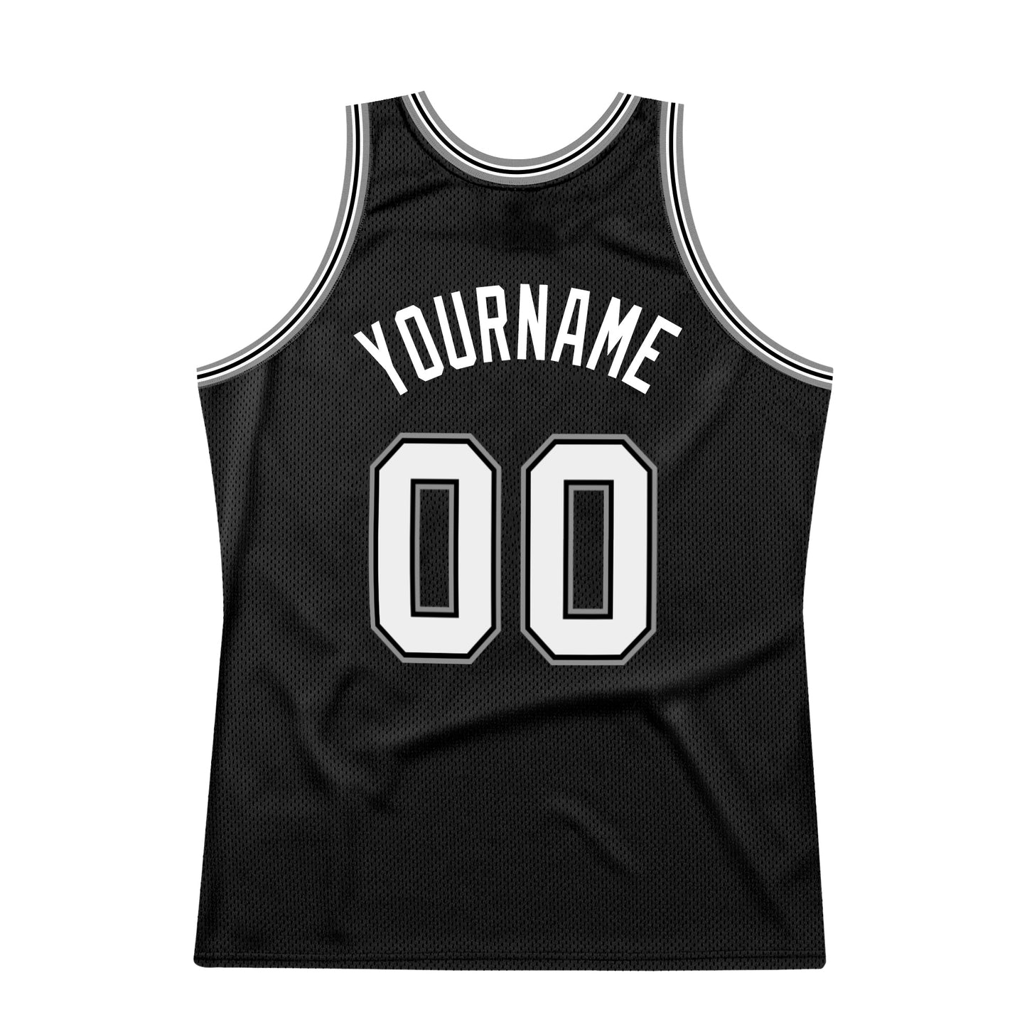 Custom Black White-Gray Authentic Throwback Basketball Jersey - Sky-Custom
