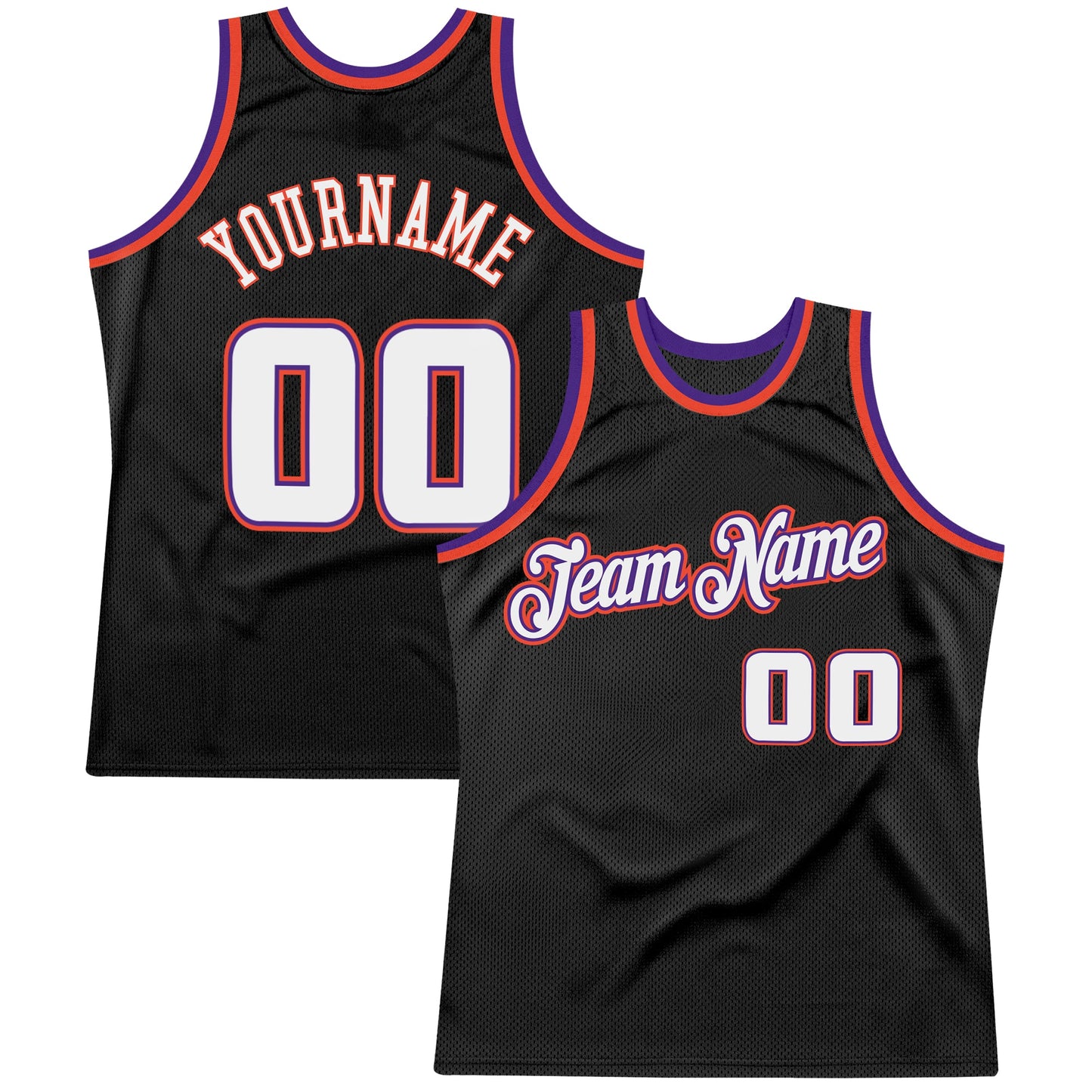 Custom Black White-Purple Authentic Throwback Basketball Jersey - Sky-Custom
