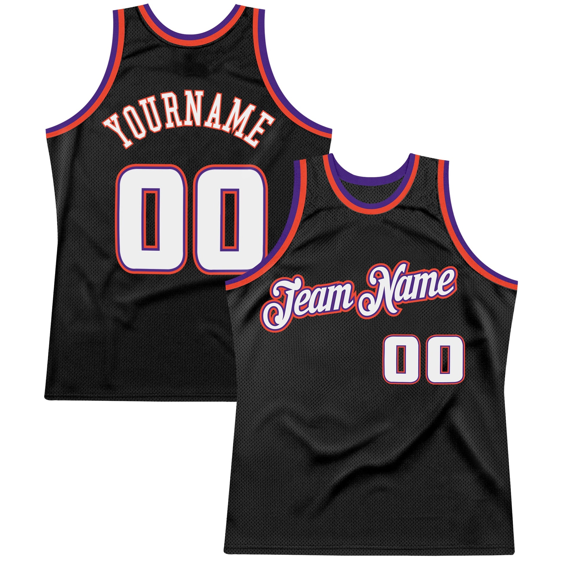Custom Black White-Purple Authentic Throwback Basketball Jersey - Sky-Custom
