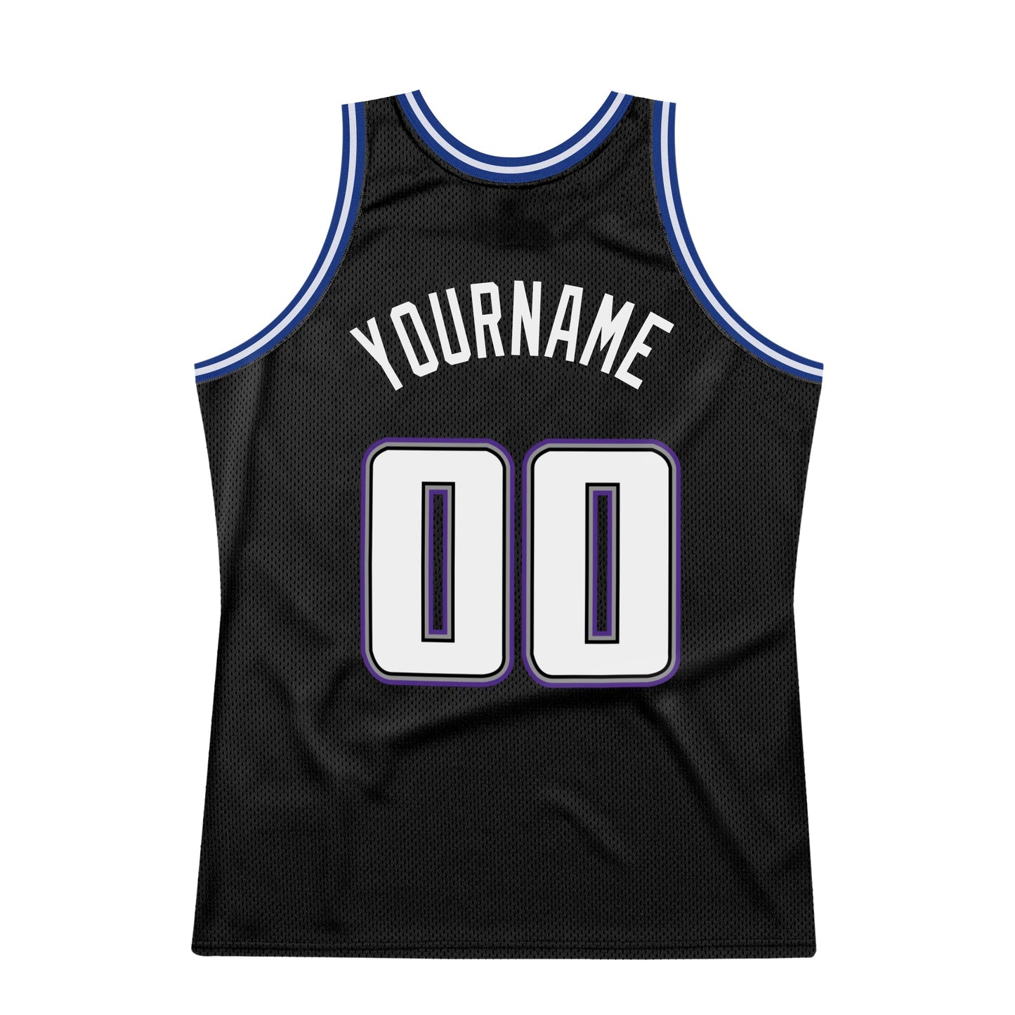 Custom Black White-Royal Authentic Throwback Basketball Jersey - Sky-Custom