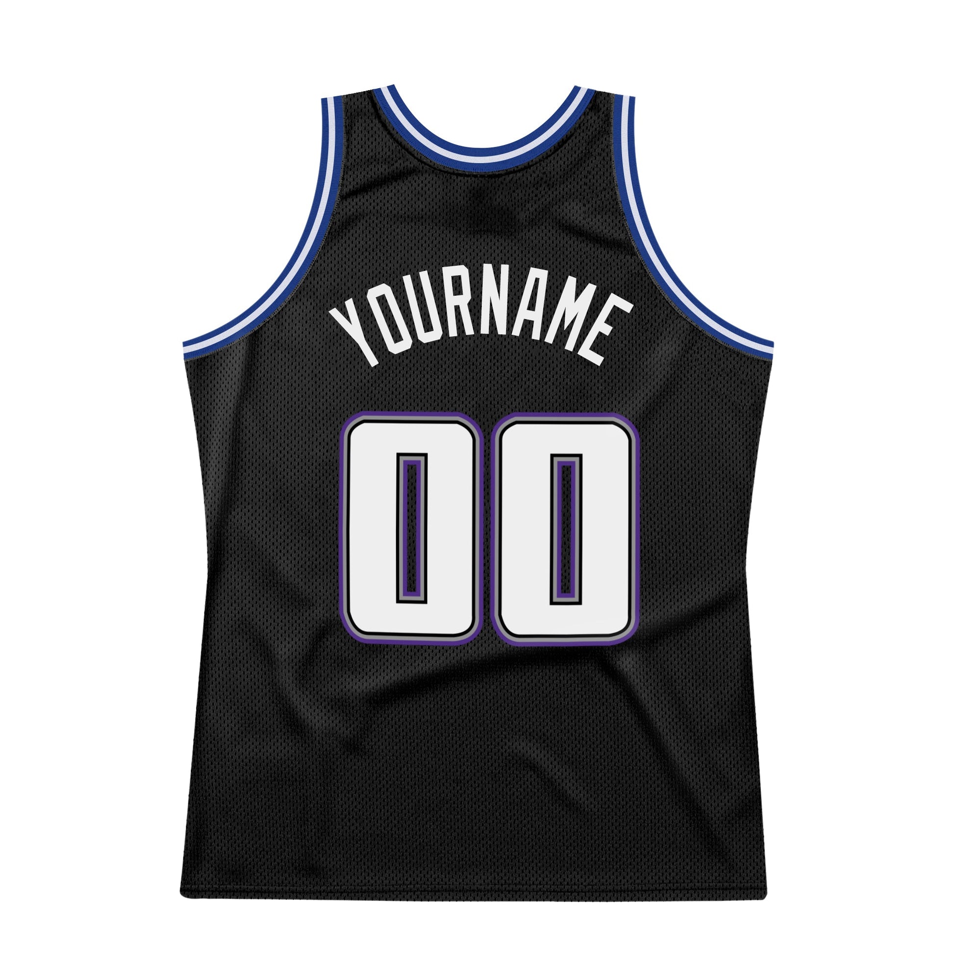 Custom Black White-Royal Authentic Throwback Basketball Jersey - Sky-Custom