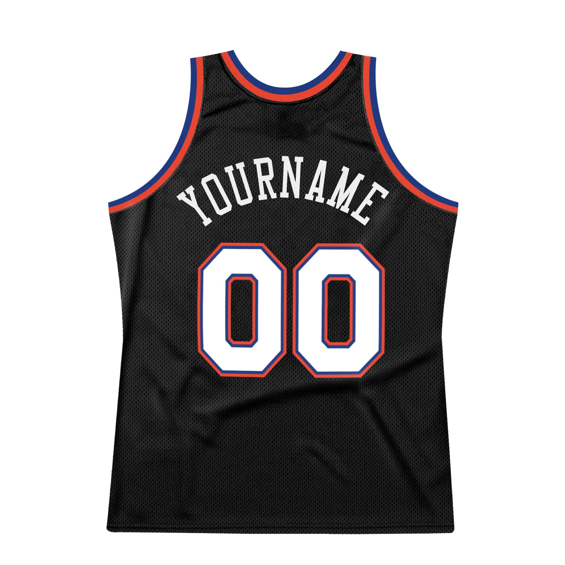 Custom Black White-Orange Authentic Throwback Basketball Jersey - Sky-Custom