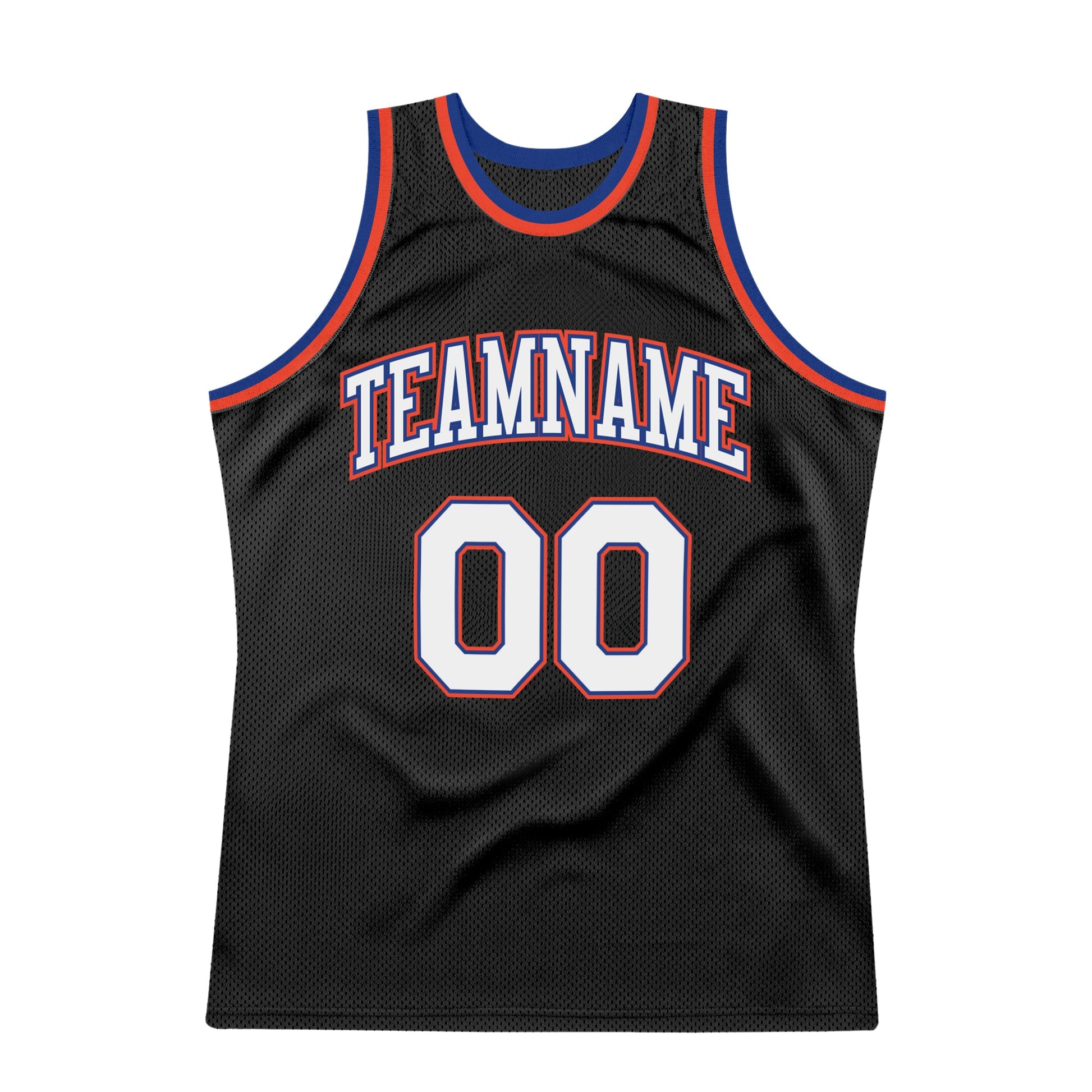 Custom Black White-Orange Authentic Throwback Basketball Jersey - Sky-Custom