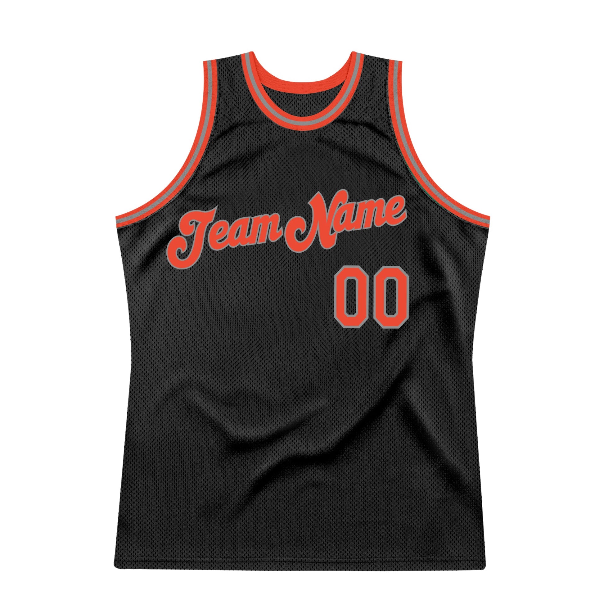 Custom Black Orange-Gray Authentic Throwback Basketball Jersey - Sky-Custom