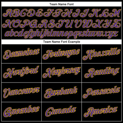 Custom Black Purple-Gold Authentic Throwback Basketball Jersey - Sky-Custom