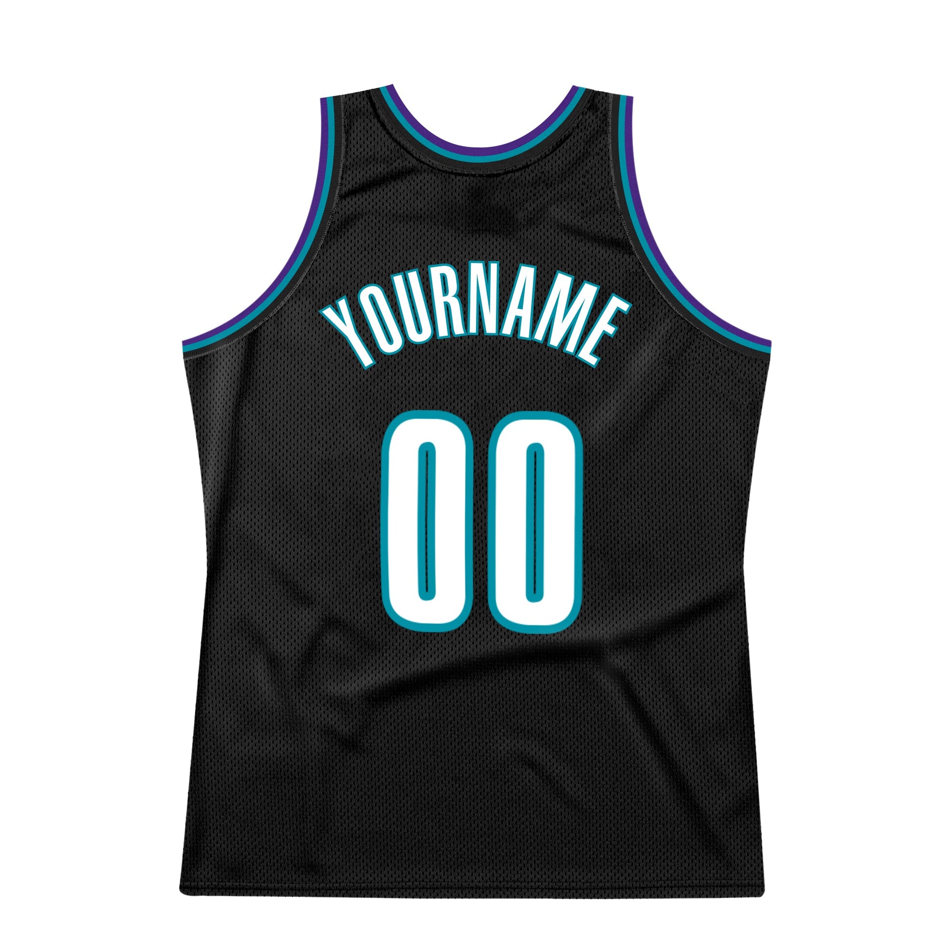 Custom Black White-Teal Authentic Throwback Basketball Jersey - Sky-Custom