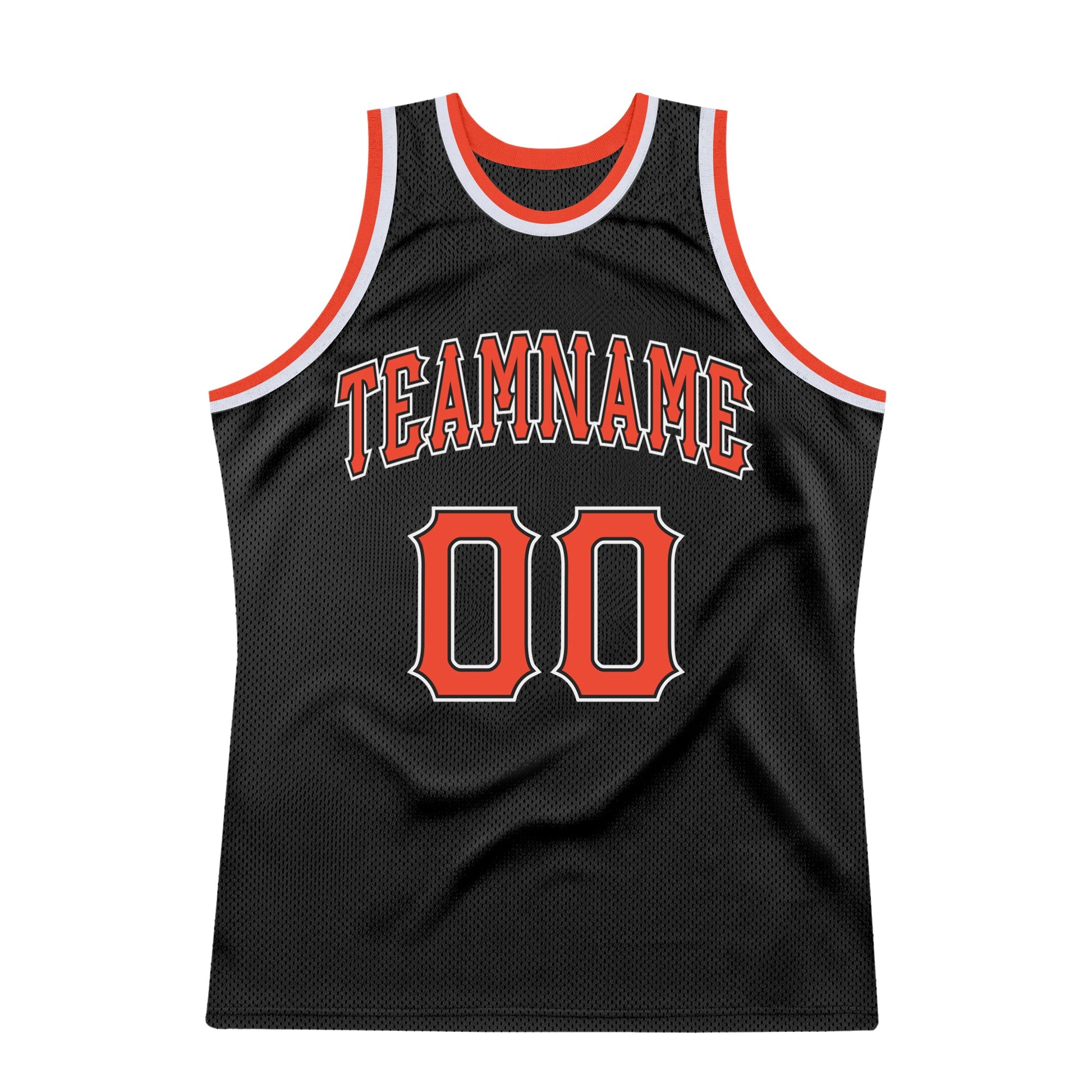 Custom Black Orange-White Authentic Throwback Basketball Jersey - Sky-Custom