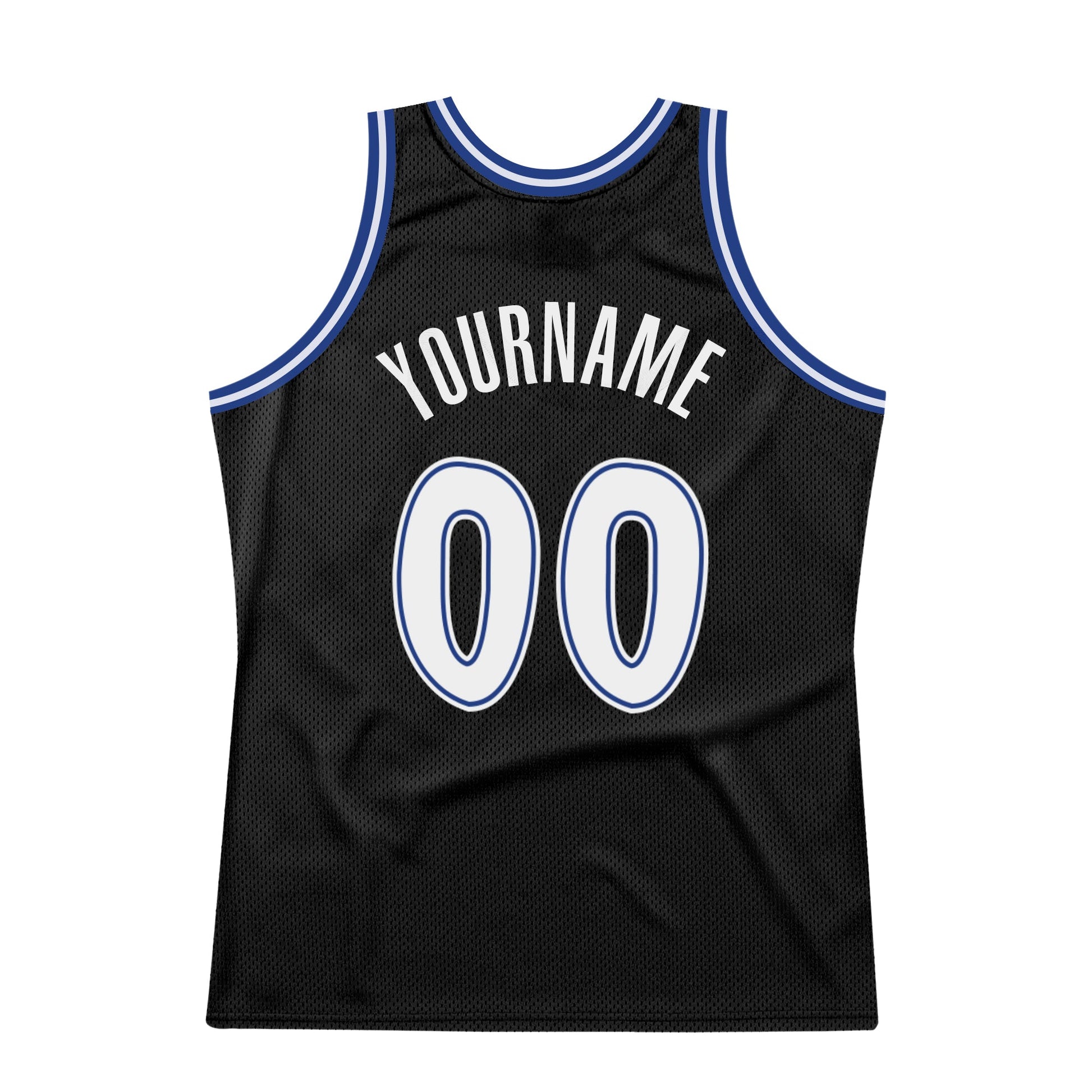 Custom Black White-Royal Authentic Throwback Basketball Jersey - Sky-Custom