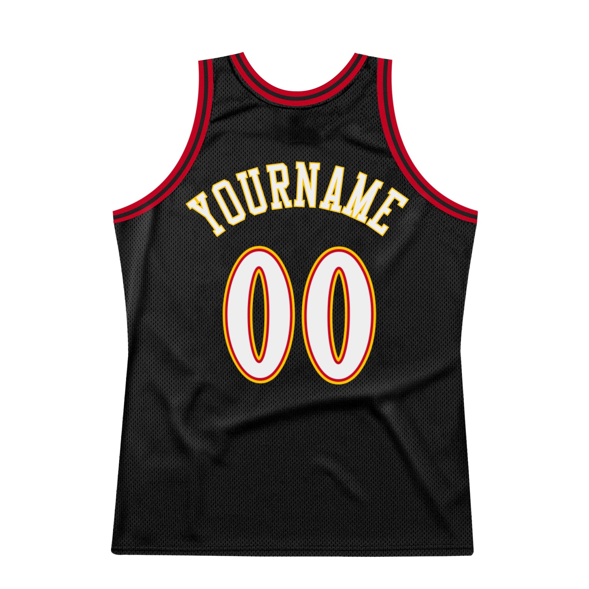 Custom Black White-Red Authentic Throwback Basketball Jersey - Sky-Custom