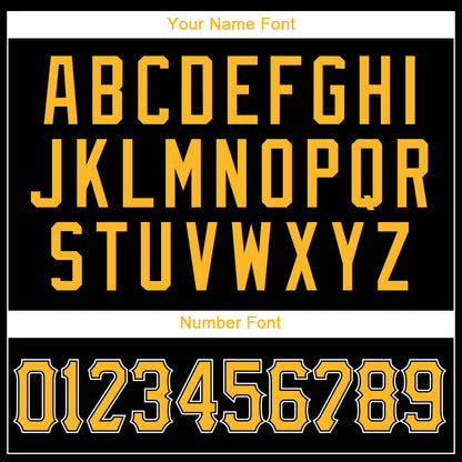 Custom Black Gold-White Authentic Baseball Jersey - Sky-Custom