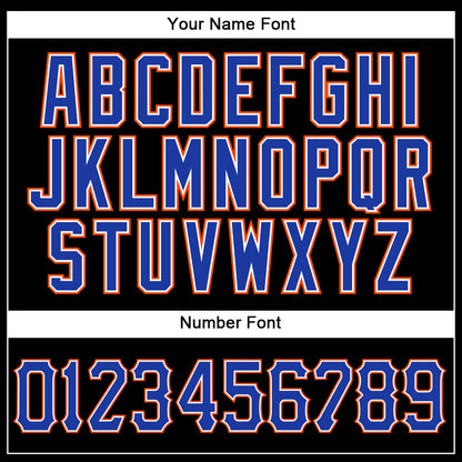 Custom Black Royal-Orange Authentic Baseball Jersey - Sky-Custom