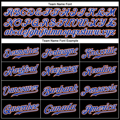 Custom Black Royal-Orange Authentic Baseball Jersey - Sky-Custom