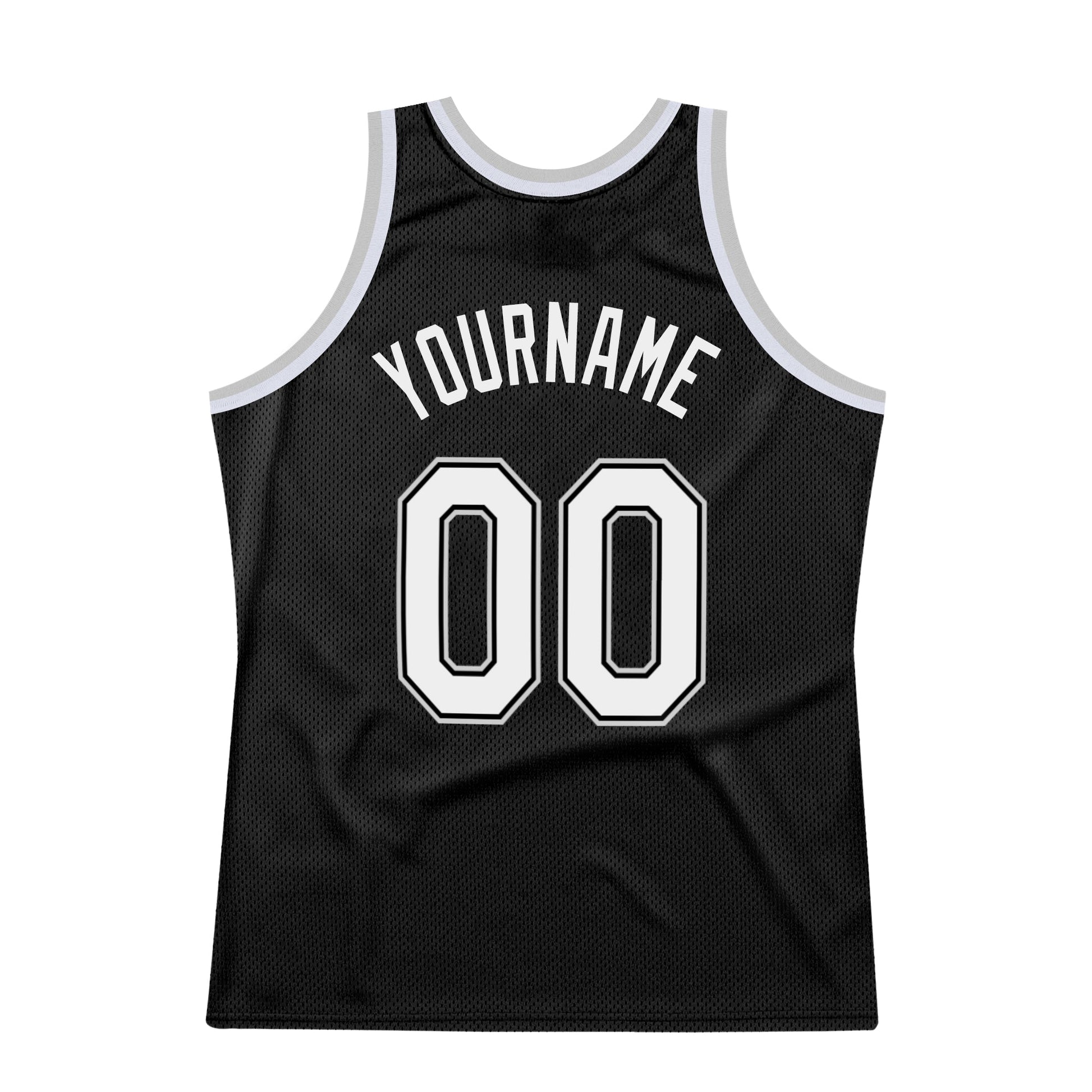 Custom Black White-Gray Authentic Throwback Basketball Jersey - Sky-Custom