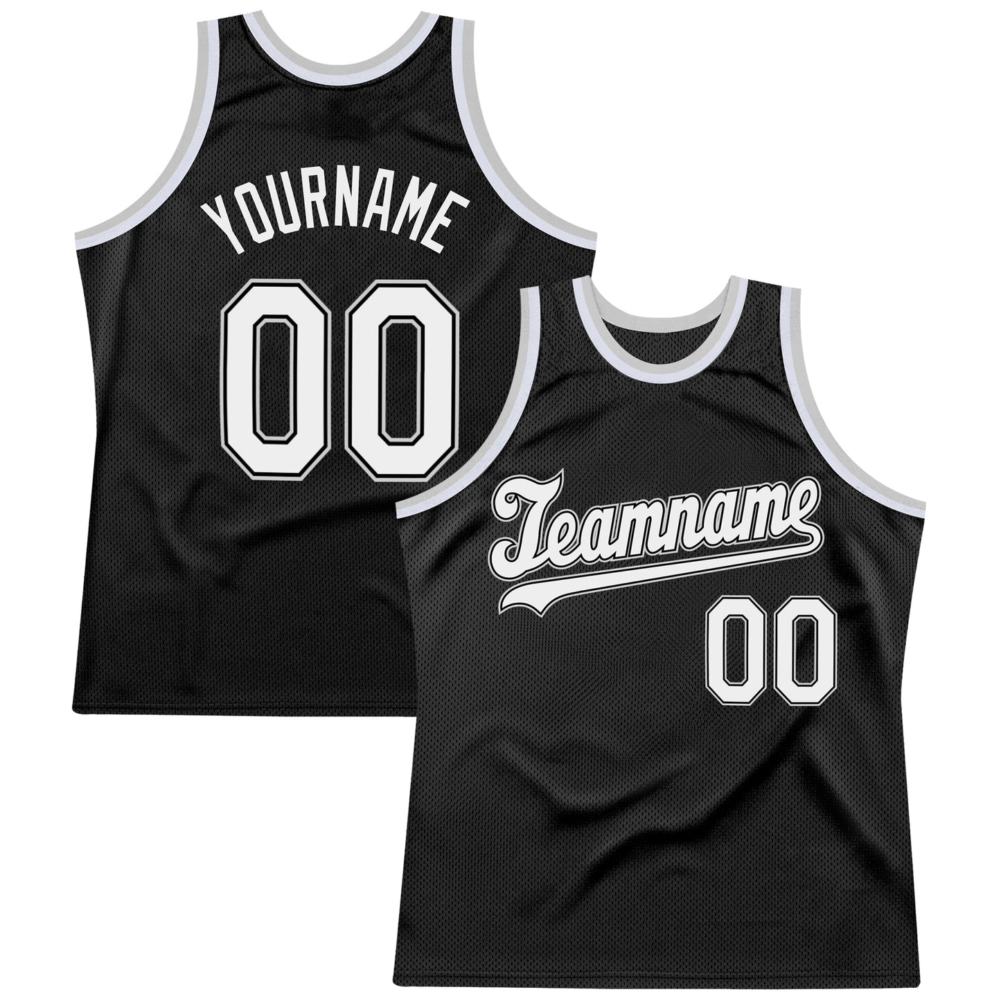 Custom Black White-Gray Authentic Throwback Basketball Jersey - Sky-Custom