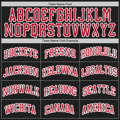 Custom Black Red-White Authentic Throwback Basketball Jersey - Sky-Custom