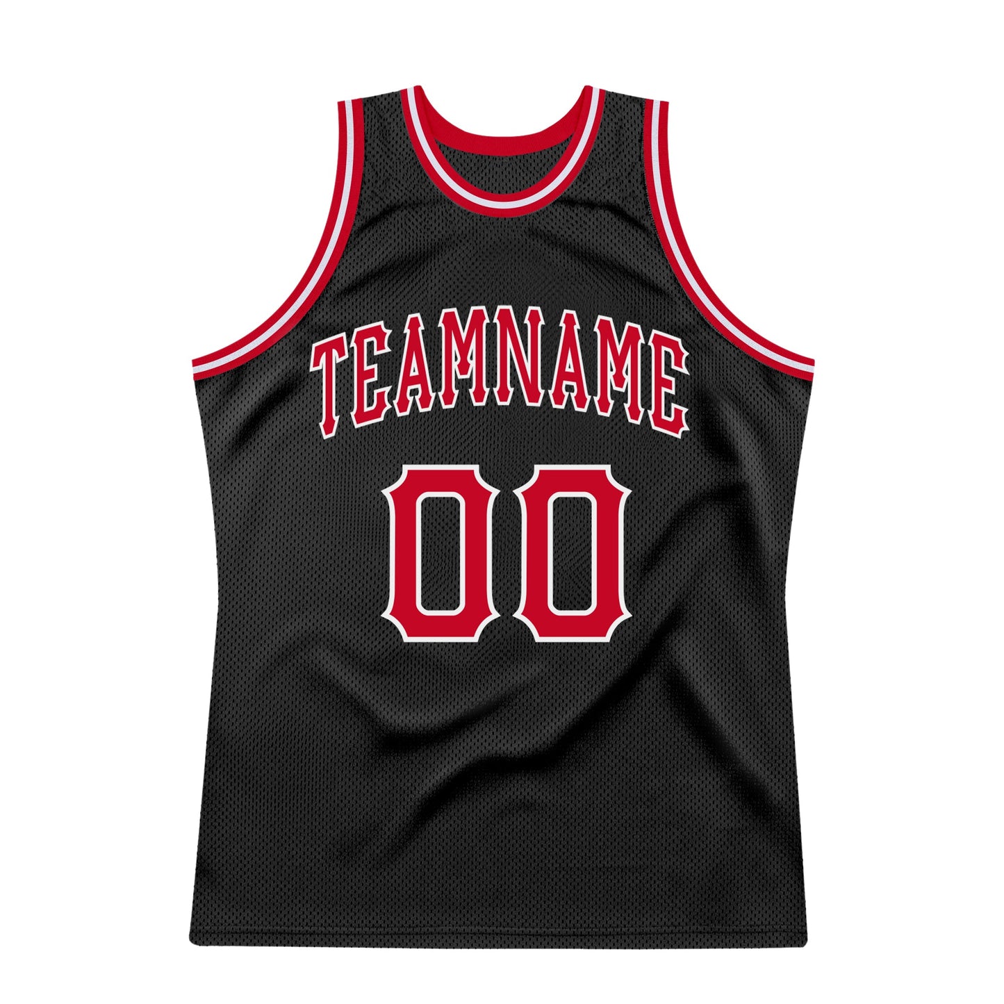 Custom Black Red-White Authentic Throwback Basketball Jersey - Sky-Custom