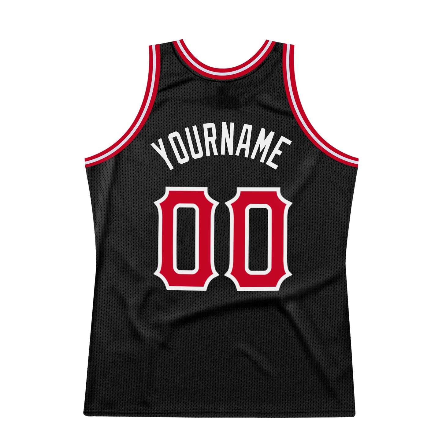 Custom Black Red-White Authentic Throwback Basketball Jersey - Sky-Custom
