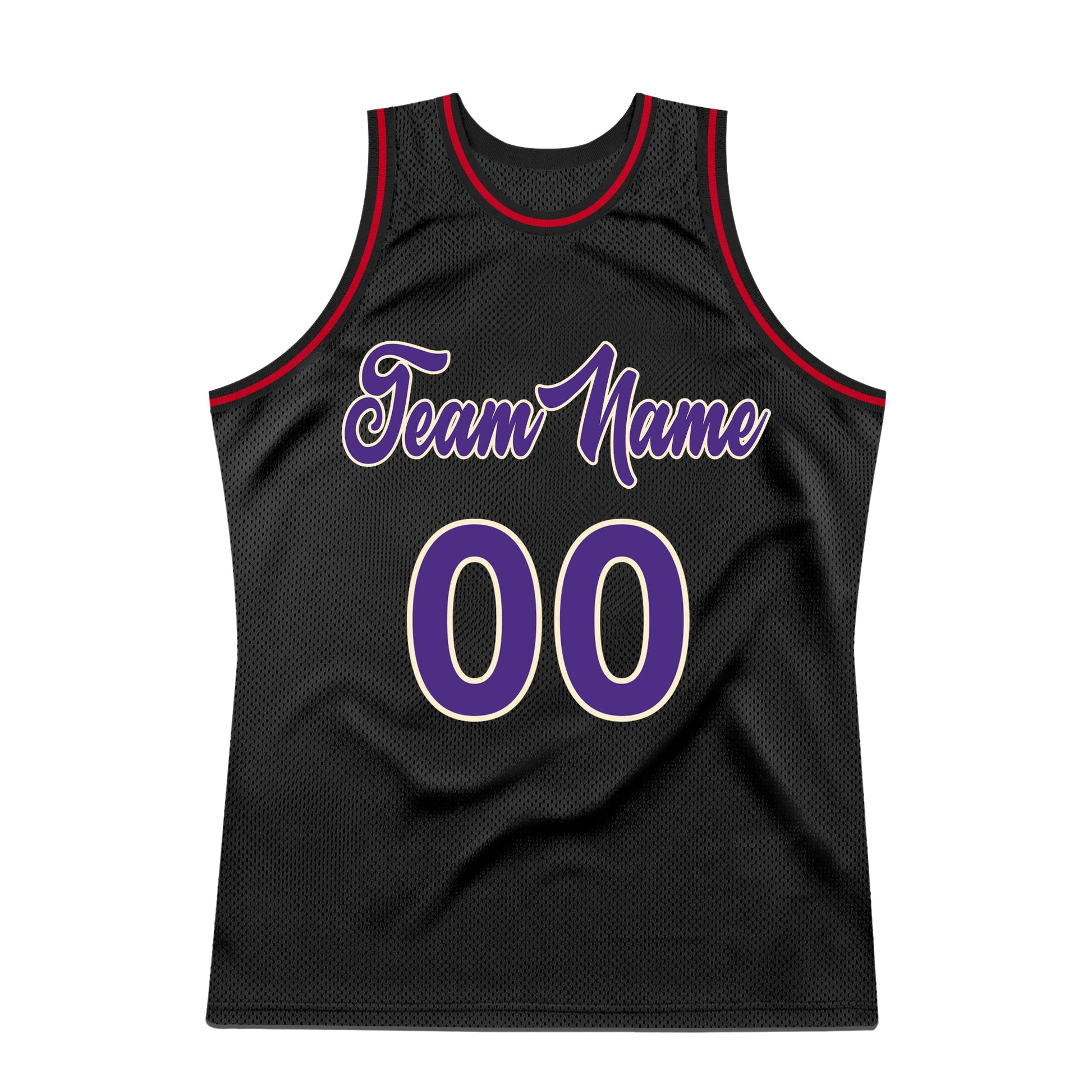 Custom Black Purple-Red Authentic Throwback Basketball Jersey - Sky-Custom