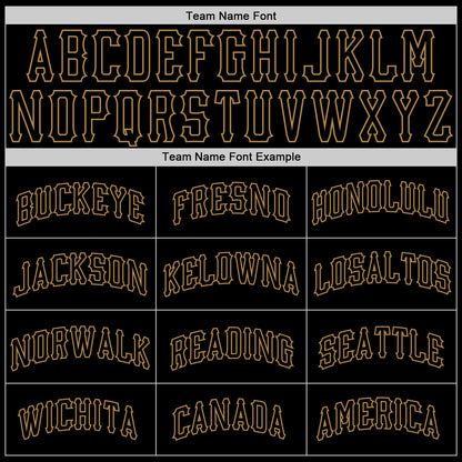 Custom Black Black-Old Gold Authentic Skull Fashion Baseball Jersey - Sky-Custom
