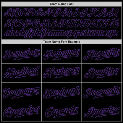 Custom Black Black-Purple Authentic Skull Fashion Baseball Jersey - Sky-Custom