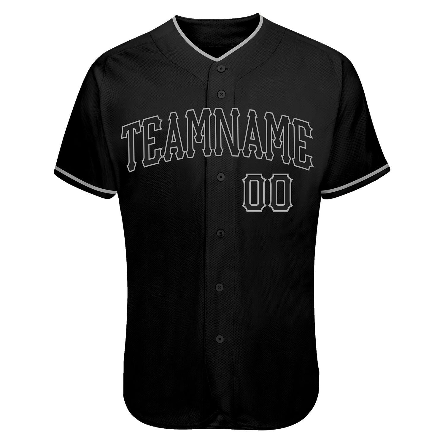 Custom Black Black-Gray Authentic Skull Fashion Baseball Jersey - Sky-Custom