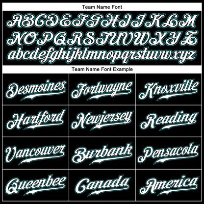 Custom Black White-Teal Authentic Baseball Jersey - Sky-Custom