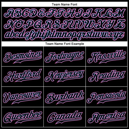 Custom Black Black-Pink Authentic Baseball Jersey - Sky-Custom