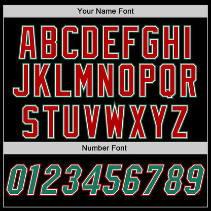 Custom Black Kelly Green-Red Authentic Baseball Jersey - Sky-Custom