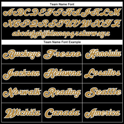 Custom Black Old Gold-White Mesh Authentic Throwback Football Jersey - Sky-Custom