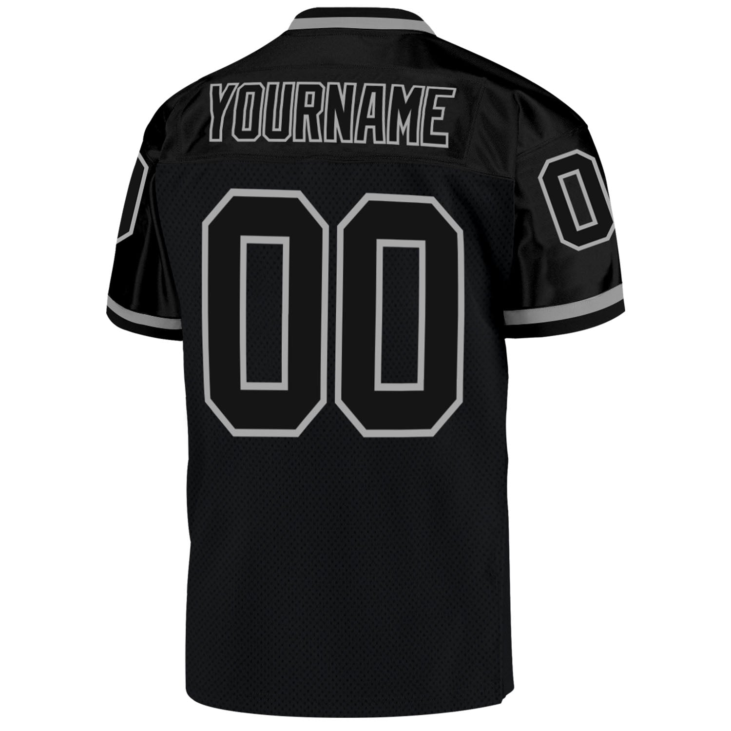 Custom Black Black-Gray Mesh Authentic Throwback Football Jersey - Sky-Custom