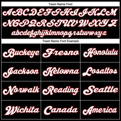 Custom Black White-Red Mesh Authentic Throwback Football Jersey - Sky-Custom