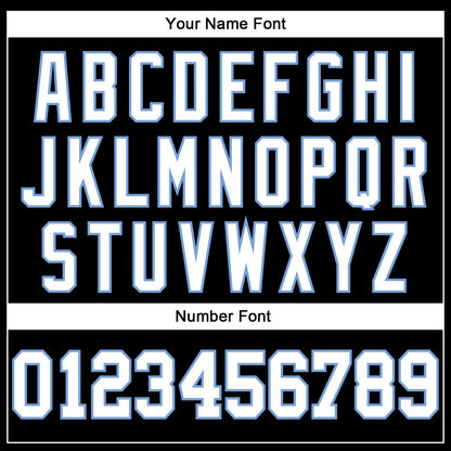 Custom Black White-Light Blue Mesh Authentic Throwback Football Jersey - Sky-Custom