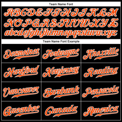 Custom Black White Pinstripe Orange-White Authentic Baseball Jersey - Sky-Custom