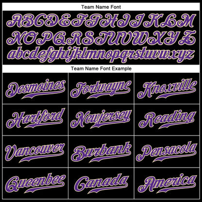 Custom Black White Pinstripe Purple-White Authentic Baseball Jersey - Sky-Custom