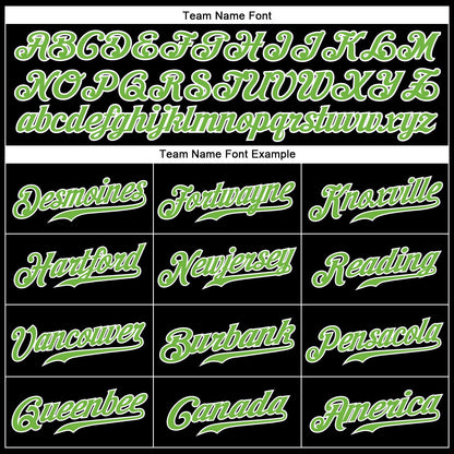 Custom Black White Pinstripe Neon Green-White Authentic Baseball Jersey - Sky-Custom